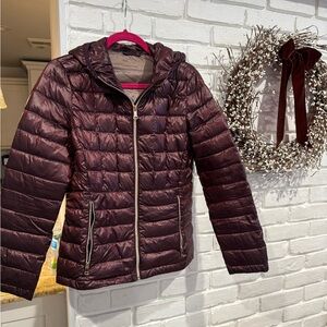 Calvin Klein Women's Puffer Jacket - Deep Burgundy